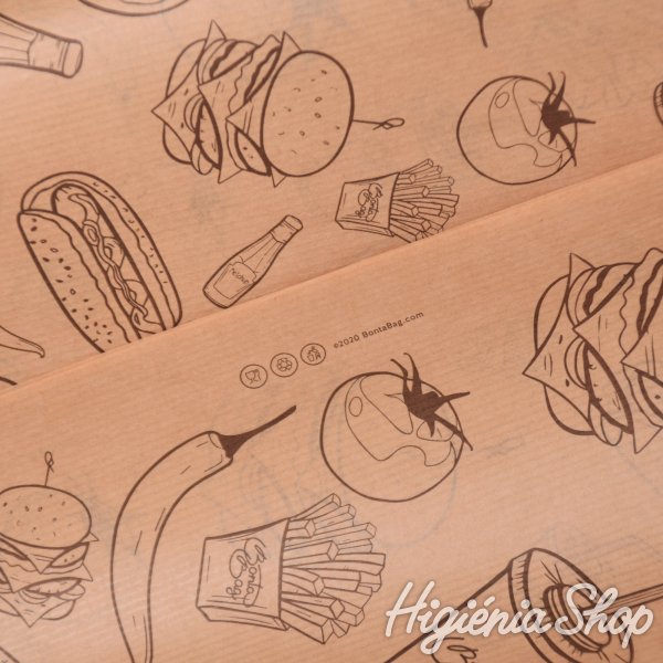 BontaBag Street Food Hamburger Csomagoló Zsírpapír- 730 db