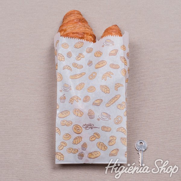 1 kg-os fehér sütőipari papírzacskó péksüti mintával - 2000 db