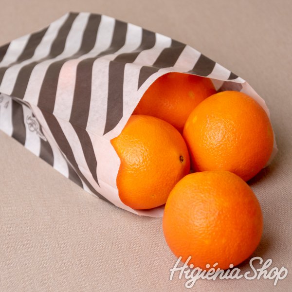 BontaBag 1 kg-os papírtasak fekete-fehér csíkos design mintával - 200 db