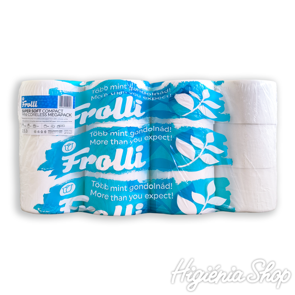 WC Papír Frolli SuperSoft Compact Mini Megapack - hüvely nélkül - 2 rétegű - 36 extra hosszú tekercs